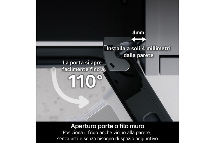 Apertura porte a filo muro frigorifero combinato GBBS323CPY